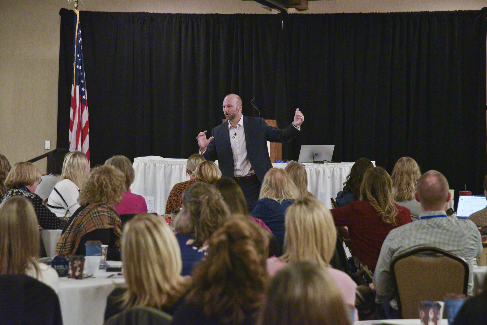 Eric Papp delivering an accountability keynote to a conference audience