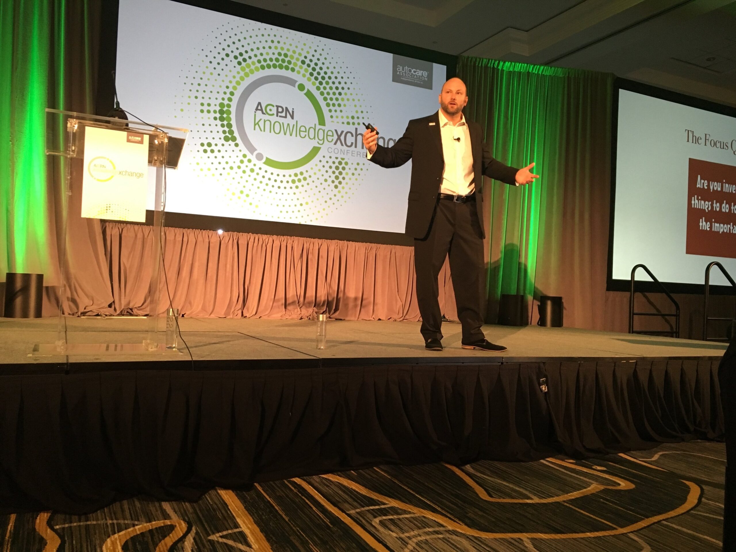 Eric Papp delivering a keynote at the Auto Care Association