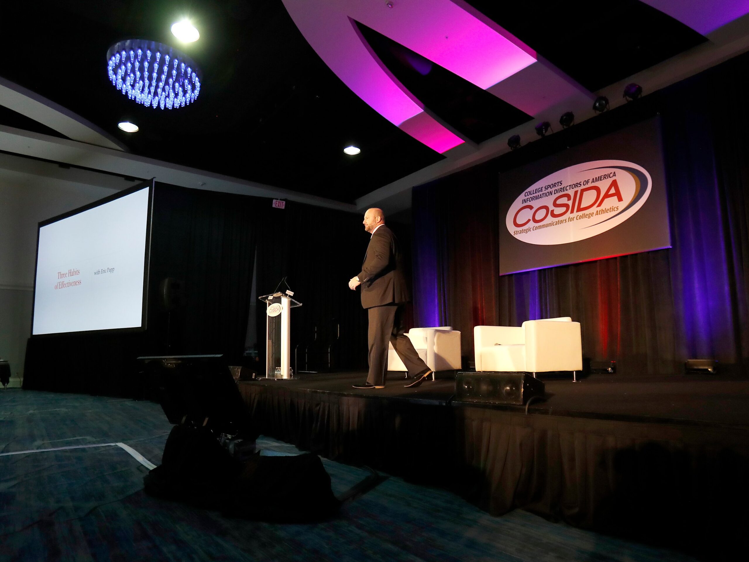 Eric Papp on stage at the CoSIDA national convention
